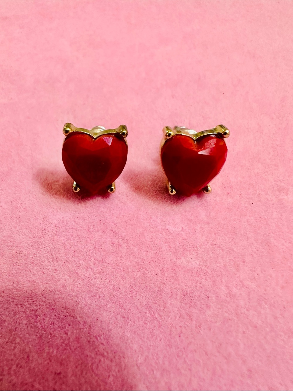 Red Heart Stud Earrings